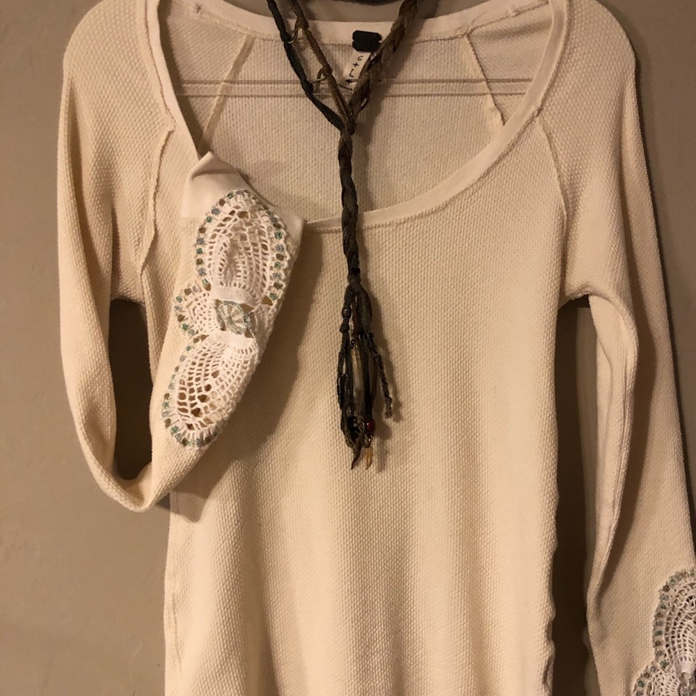 Free People Cuffed Thermal Lg Cream